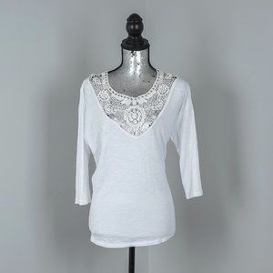 NWOT gorgeous lace inset shirt - Medium